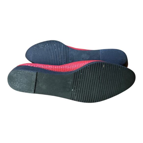 Salvatore Ferragamo Boutique Womens Ballet Flats Size 9.5 Narrow Red Almond Toe - Picture 9 of 9